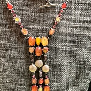Multicolor Gemstone Necklace bracelet and Earring Set #3